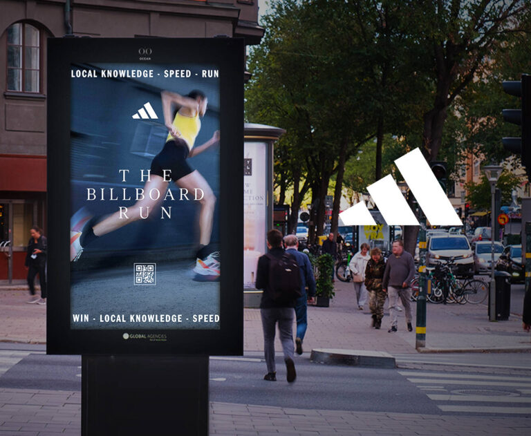 Adidas Billboard Run-kampanj – digital topplista på skylt