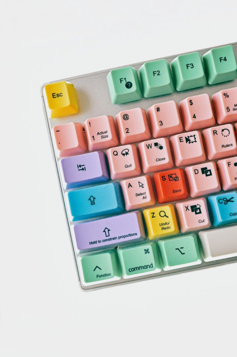 Mechanical keyboard with pastel-colored keys